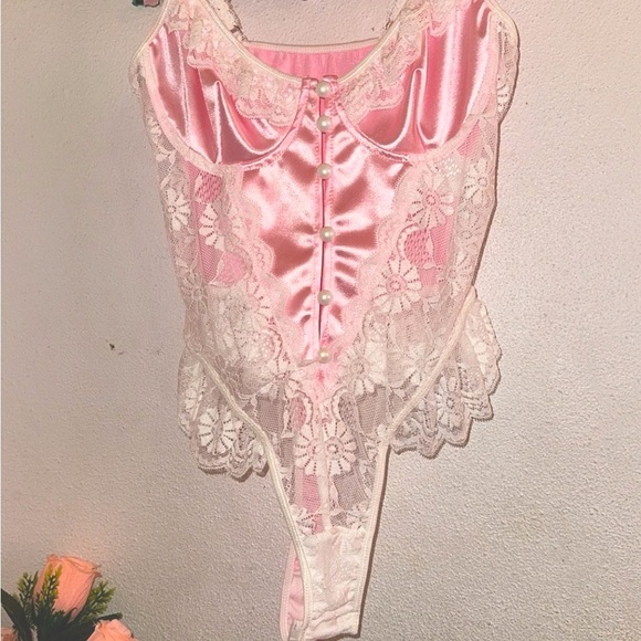 Other - Elegant Pink Lace Bodysuit